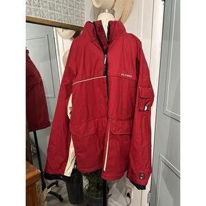 Vintage Tommy Hilfiger Men's Performance Hooded Reversible Jacket Black Size XL